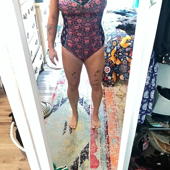 Sundance Floral One Piece Swimsuit - Pink and Blue - Picture 5 of 7